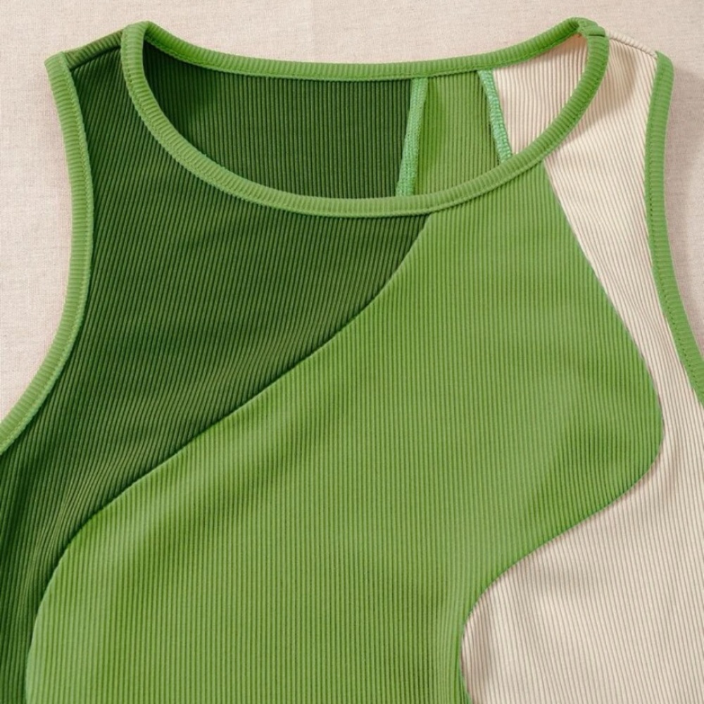 Drawstring Side Color Block Bodycon Tank dress - Picture 3 of 3